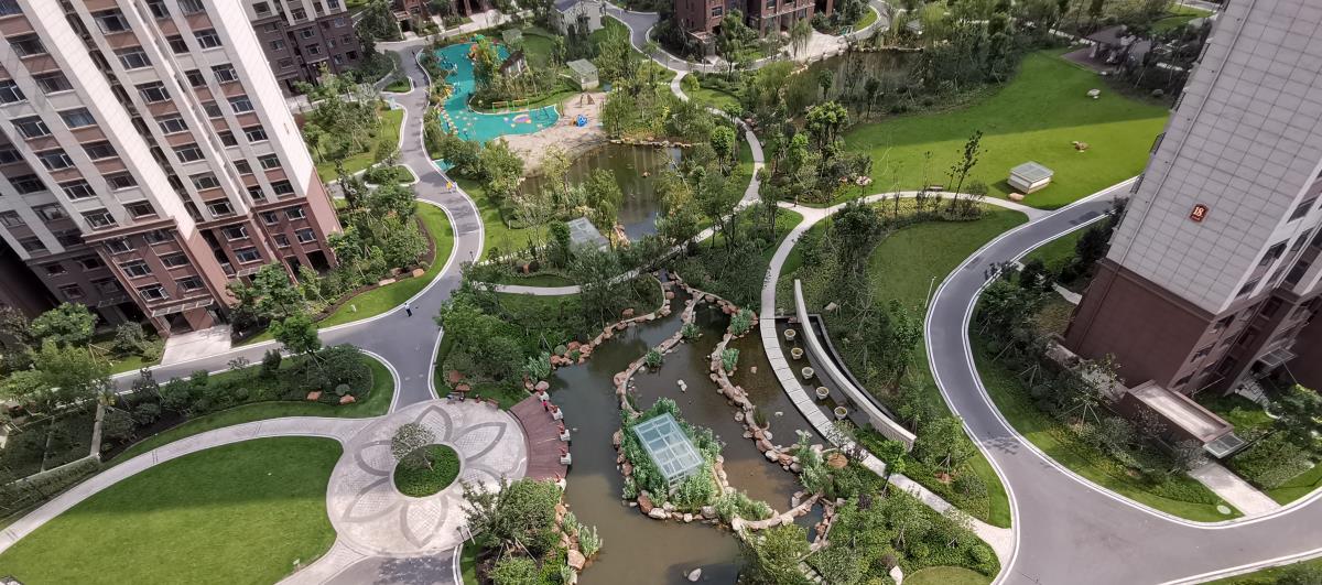 驤龍國(guó)際A區(qū)綠化鳥瞰圖